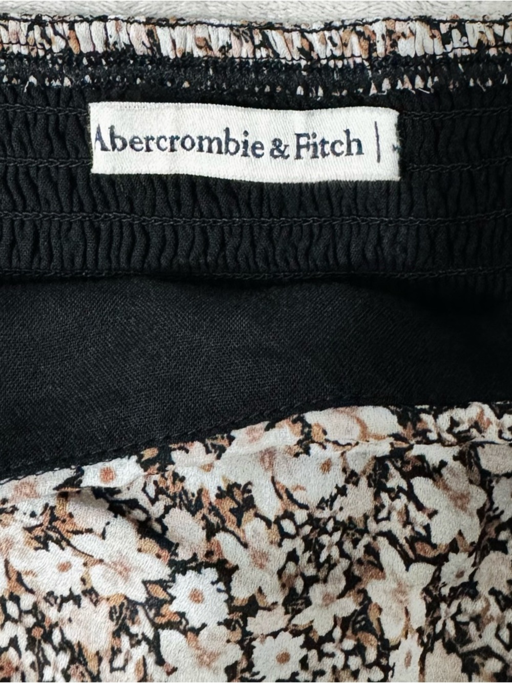 Abercrombie Babydoll Tall Mini Dress Ruched Long-Sleeve Floral - Picture 10 of 13